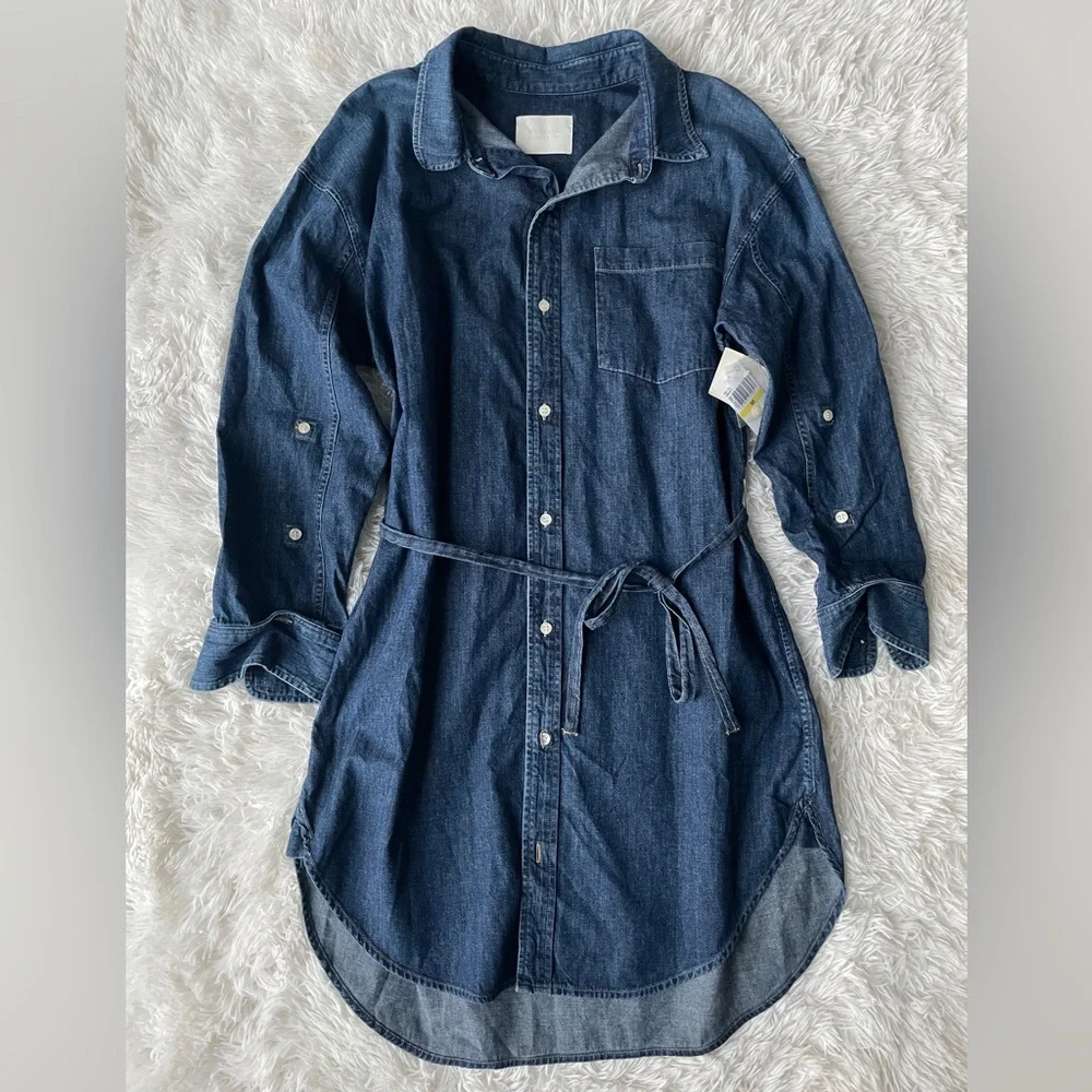 Citizens of Humanity Kayla Tie-Waist Denim Shirt Dress - Picture 2 of 14